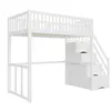 Hochbett,Kinderbett(Weiss)Holzbett,mit Produktbild-Vorschau 9