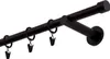 A black curtain rod with clip rings attached, shown against a white background. Anteprima dell’immagine prodotto
