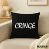 Huuraa Kissenbezug Cringe Jugendwort 40x40cm Black Produktbild-Vorschau 2