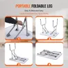 A collage of four images showing the steps to fold a portable table leg. Anteprima dell’immagine prodotto