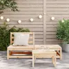 Gartensofa ohne Armlehnen mit Fußhocker Massivholz Kiefer Produktbild-Vorschau 3