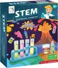 The image shows the packaging of a children's STEM chemistry experiment kit. The packaging features colorful illustrations of scientific experiments, including a volcano eruption and test tubes with colorful liquids. A cartoon character of a young scientis Náhled obrázku produktu