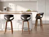 Chaise de bar pivotante DARLENIS - noir / noyer Voir les images du produit 4
