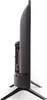 Side view of a black LED TV on a white background. Produktbild-Vorschau