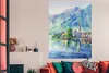 MuchoWow® Poster Gemälde - Ölfarbe - Haus - Berge - Wasser Produktbild-Vorschau 3