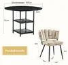 Zestaw do jadalni 107 cm – okrągły stół z 2 półkami i 2 Podgląd zdjęcia produktu 3