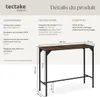 Table de bar industrielle Kerry 120x40x100,5cm - Bois foncé Voir les images du produit 6