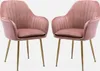 sweeek - 2er Set Samt Sessel mit Metallbeinen - Altrosa Produktbild-Vorschau 4