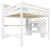 Lit mezzanine 140 x 200 cm avec éclairage LED et escalier Voir les images du produit 12