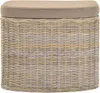 A woven storage ottoman with a padded lid. Produktbild-Vorschau