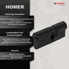 DOMINO Schließzylinder HOMER 25X35 Schwarz Produktbild-Vorschau 4