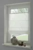 A white Roman blind is installed on a window, with decorative items on the windowsill. Produktbild-Vorschau