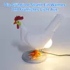 Huhn Lampe Lustig - Hühnerei Tischlampe aus Harz LED Henne Produktbild-Vorschau 2