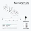 Technical details and dimensions of a sink, along with included accessories. Produktbild-Vorschau