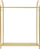 A gold metal garment rack with a shoe shelf. Náhled obrázku produktu