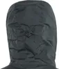 A close-up view of the hood of a dark navy jacket. Produktbild-Vorschau