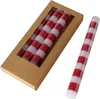 Boltze Stabkerze Stripy (4-tlg., weiß/rot, 20 cm, aus Produktbild-Vorschau 1