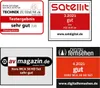 Collage of review badges for a satellite system. Produktbild-Vorschau