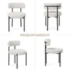 Hawthyhome Chaise de salle à manger(2pcs) Teddy Tissu ronde Voir les images du produit 3