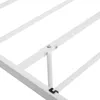 A close-up view of a white metal bed frame, showing the joint and support structure. Náhled obrázku produktu