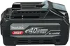 A black Makita 40V Li-Ion battery pack with gray and red accents, shown from a slightly angled front view against a white background. Anteprima dell’immagine prodotto