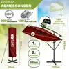 tillvex® Hliníkový slnečník Obdĺžnikový Ø 330 cm Červený + Náhľad obrázku produktu 2