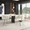 Silla giratoria MODFU, silla de comedor de terciopelo, Vista previa de la imagen del producto 2