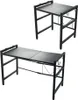 Two black metal shelving units are shown against a white background. The top unit is smaller and more compact, while the bottom unit is longer and appears to be extendable. Náhľad obrázku produktu