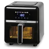 A black GOURMETmaxx air fryer is shown against a white background. The air fryer has a digital display showing '180' and various icons, along with the brand name. Anteprima dell’immagine prodotto