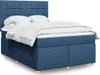 vidaXL Boxspringbett mit Matratze Blau 140x200 cm Stoff Produktbild-Vorschau 2
