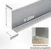 A close-up of a gray baseboard trim with dimensions indicated, and a small inset image showing the trim installed in a room corner. Anteprima dell’immagine prodotto