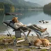 LZQ Gartenliege Klappbar mit Sonnendach, Gepolsterter Produktbild-Vorschau 11