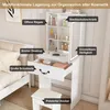 Minimalistische make-up tafel set, wit, met dimbare Productafbeelding-voorbeeld 6