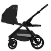 A side view of a black stroller on a white background. Produktbild-Vorschau