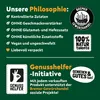Marketing image detailing product philosophy and social initiative. Produktbild-Vorschau