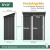 Domek ogrodowy o wymiarach 152 × 84 × 182 cm, metalowa Podgląd zdjęcia produktu 5