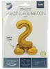 Stehender Folienballon Zahlen 28"/72cm | Gold Zahl: 2 Produktbild-Vorschau 2