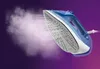 A blue and white Philips steam iron emitting steam against a gradient purple background. Náhľad obrázku produktu