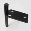 A black furniture leg with a mounting plate, shown against a white background. Anteprima dell’immagine prodotto