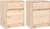 Two identical wooden nightstands are shown side-by-side against a white background. Produktbild-Vorschau