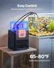An aquarium chiller/heater unit is shown next to a fish tank. Produktbild-Vorschau