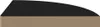 A geometric shape with a curved top edge, split into two distinct color layers. The upper layer is black, and the lower layer is a light brown or tan color. Náhľad obrázku produktu