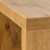 Close-up of the corner of a wooden table or shelf. Produktbild-Vorschau