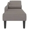 vidaXL Chaise longue con cuscino in tessuto Taupe Anteprima dell’immagine prodotto 4