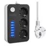 B36C 3 Fach Steckdosenleiste + 6 USB Mehrfachsteckdose 2m Produktbild-Vorschau 1