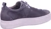 A side view of a gray nubuck leather sneaker with a white sole. Produktbild-Vorschau