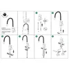 Instructional diagrams for installing a kitchen faucet. Produktbild-Vorschau