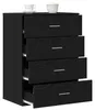 vidaXL Sideboard Schwarz Eichen-Optik 60 x 39 x 80 cm Produktbild-Vorschau 3