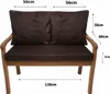 Cuscini per panchina da giardino Brown, Seduta 120x60x7 + Anteprima dell’immagine prodotto 3