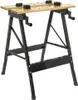 A black metal folding workbench with a light wood top, shown against a white background. Náhled obrázku produktu